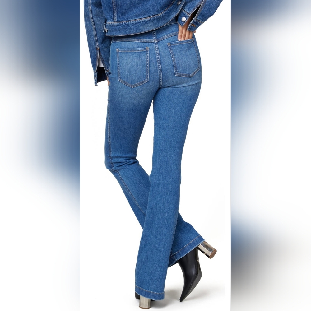 Spanx Flare Leg Pull-on Color Vintage Indigo Dinem Pants Size Large - Picture 3 of 13